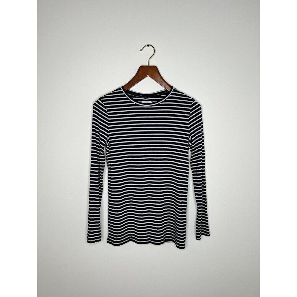 Lou & Grey Women's Size Medium Striped Multi Color Long Sleeve Basic Top M